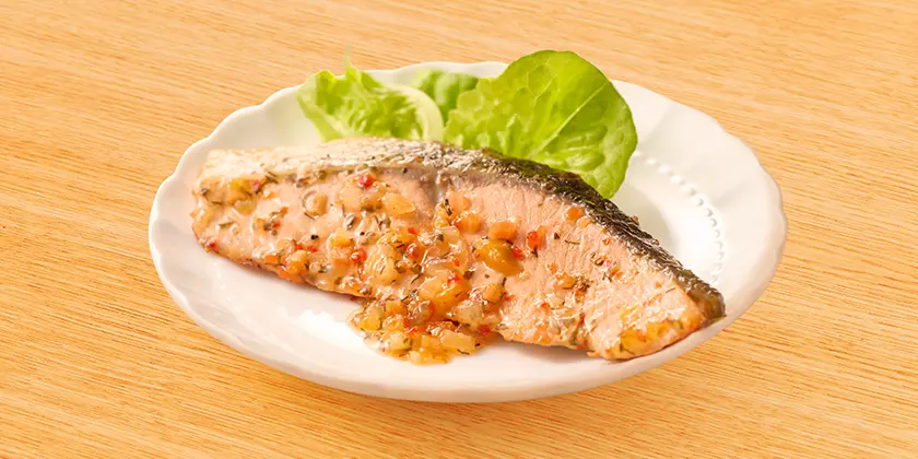 鮭のロースト ラビゴットソース