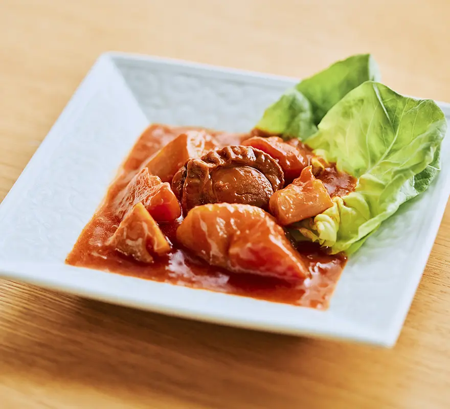 野菜とホタテのチリソース