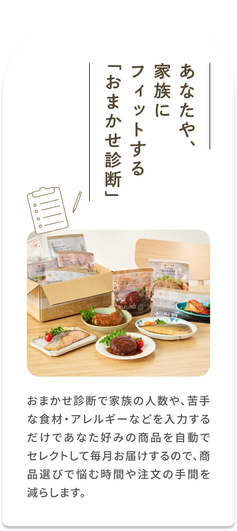 あなたや、家族にフィットする「おまかせ診断」