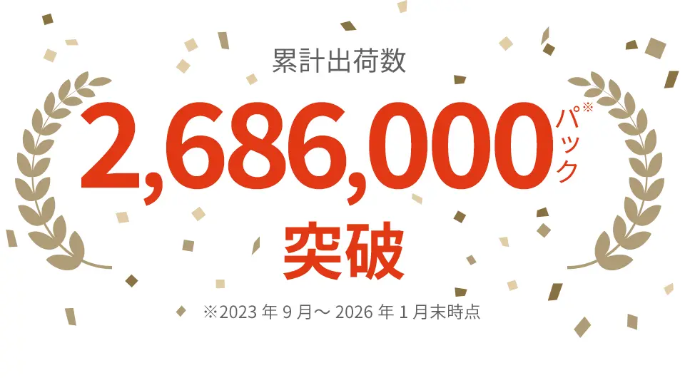 累計出荷数2,520,000パック突破※2023年9月～2025年12月末時点