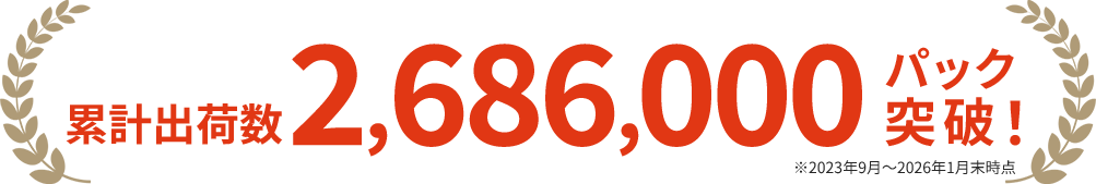 累計出荷数2,686,000パック突破!