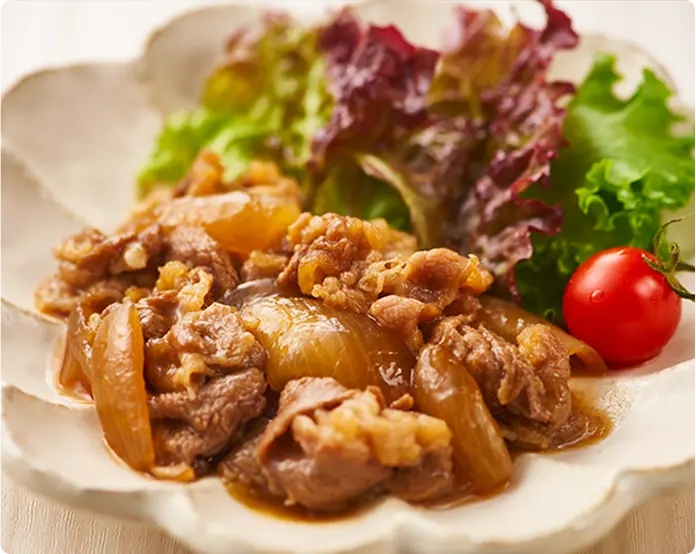 牛肉と玉ねぎの甘辛仕立て